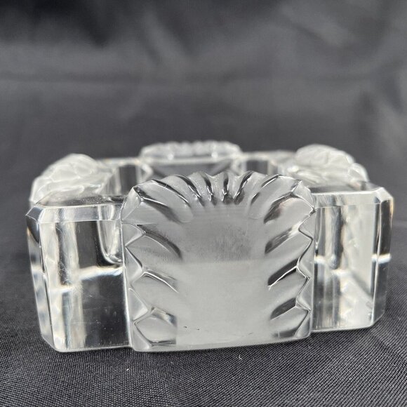 Lalique Vintage Boite Corfu Seashell Clear-Frosted Ashtray Trinket Dish signed - Picture 4 of 9